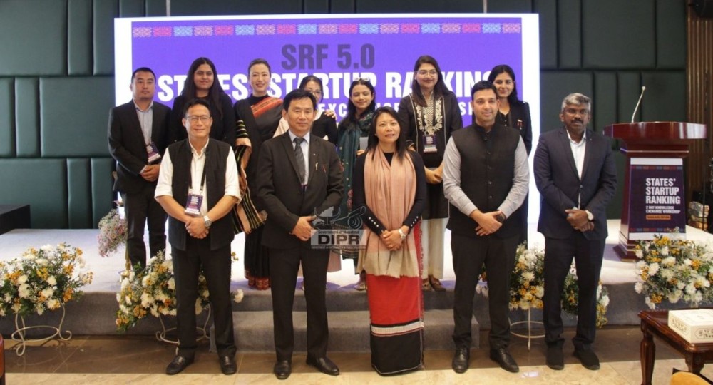 Advisor for Industries & Commerce, Hekani Jakhalu with Director DPIIT, Dr Sumeet and others at the ‘SRF 5.0 Knowledge Exchange Workshop” (Nagaland Edition) at Hotel Vivor, Kohima on March 10. (DIPR Photo)